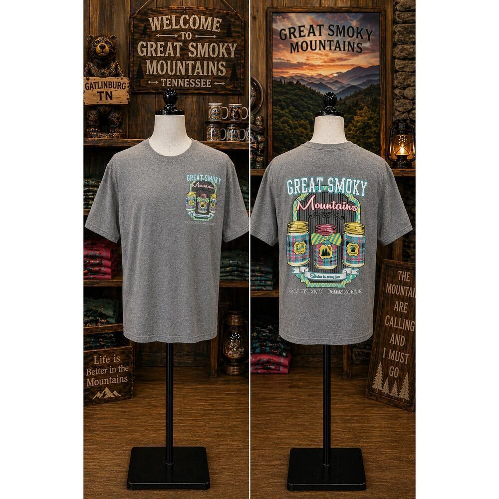 Vintage Y2K Great Smoky Mountains Tee Gatlinburg TN Pigeon Forge M USA Delta